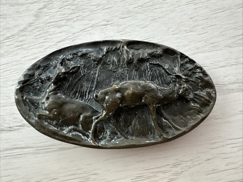 VINTAGE ADEZY DENVER MENS BELT BUCKLE DEER BUCK DOE
