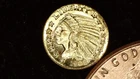 MINIATURE COIN 1908 5 DOLLAR INDIAN HEAD GOLD PLATE over STERLING SILVER