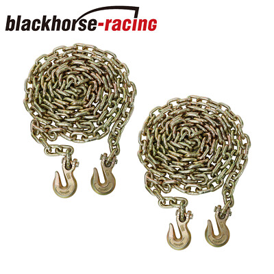 2 G70 Truck Tie Down Binder Chain 1/2 X 20' Transport Chain Tow Chain Grab Hook - Foto 3