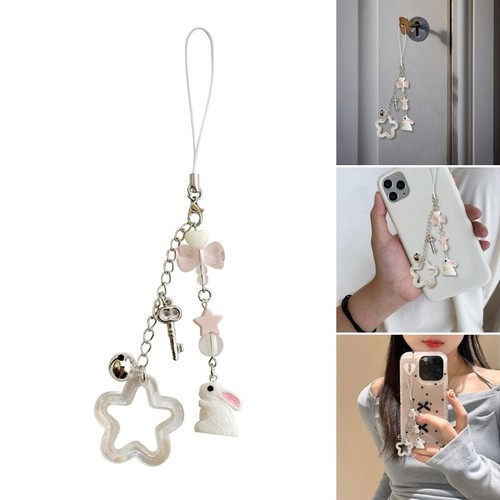 Fashion Star Rabbits Bead Pendant Phone Straps Lanyard Pocket Keychain Strap - Zdjęcie 2 z 8