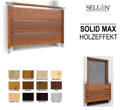 Edelstahl Französischer Balkon HOLZEFFEKT Gitter Fenster Geländer solid Profil
