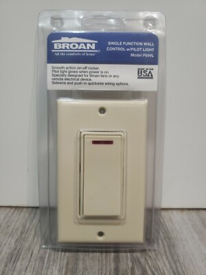 Broan Rocker Switch Broan P69VL Single Function Pilot Light Rocker Switch, Off White | eBay