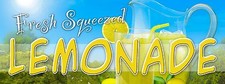 Lemonade Banner 24"x64" Free Shipping  Customization, Ready to Hang 