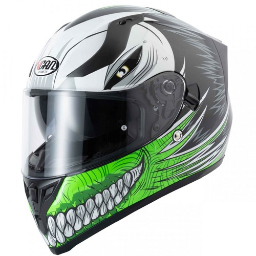 VCAN V128 Integrale Cavo Verde Acu Oro Moto Casco
