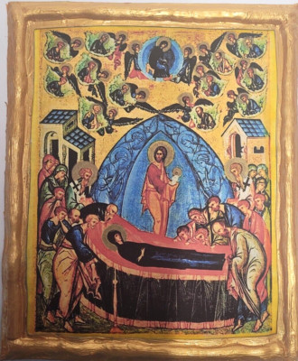 Dormition of The Mother of God Theotokos Mary Panagia Greek Easter Orthodox Icon