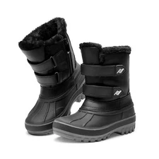 Youth Kids Boys Girls Snow Boots Hook Loop Outdoor Ankle Ski Boots Size 9T-6