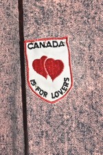 Vintage High Waisted Pink Acid Wash  I LOVE CANADA  Vintage Patch Pants