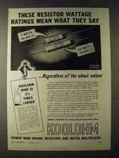 1943 Sprague Specialties Koolohm Power wire wound resistors Ad