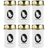 Grabkerze 6Er Pack Grablicht 48H Brenndauer Weiß Grablampe Grab Kerze Klassik 2