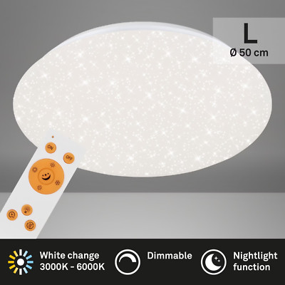 Briloner LED Decken Leuchte Lampe STERNENHIMMEL Kunststoff weiß 49,5x7,5 cm
