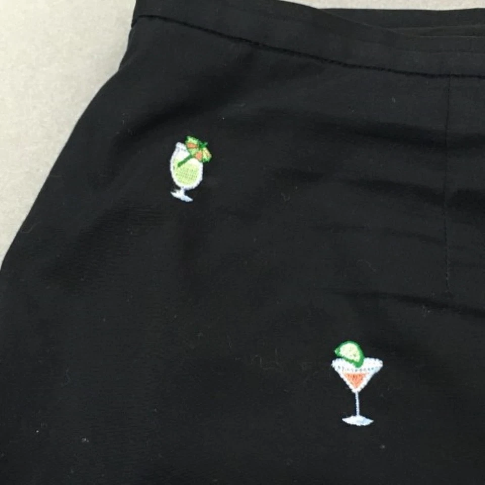 Pantalones de cóctel bordados Brooks Brothers para mujer talla 16 negros de algodón con cremallera lateral Foto 4 de 4