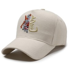 Mens Ethnic Dragon Embroidered Baseball Cap Sun Hat Adjustable Casual Fashion