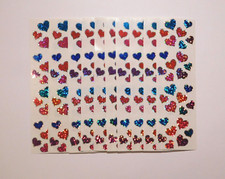 Mrs. Grossman's Lot of 10 Strips Sparkle Jewel Hearts 1995 Vintage Stickers