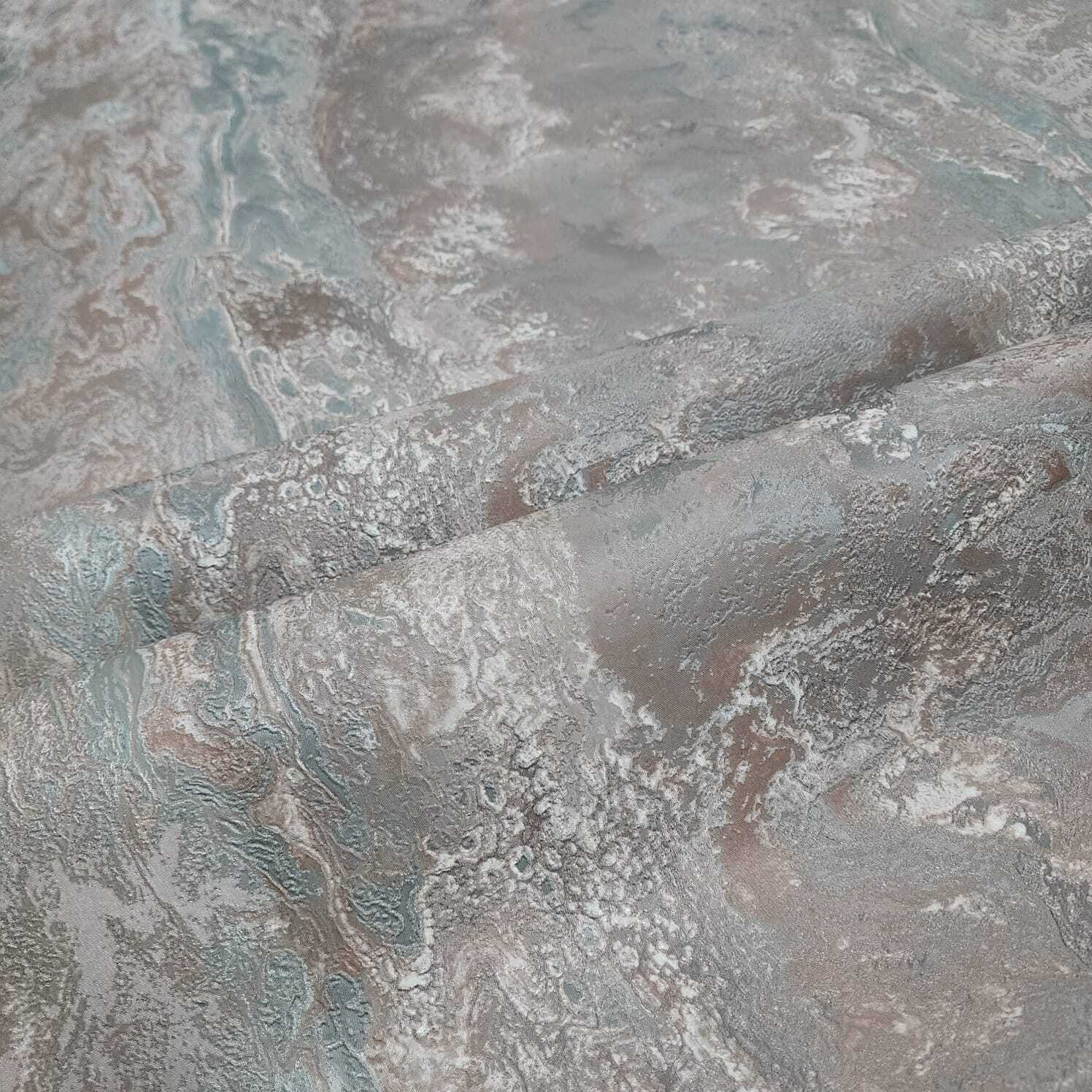 Teal Blue tan bronze metallic Striped faux onyx marble stone textured wallpaper