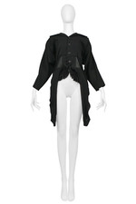 VINTAGE COMME DES GARCONS BLACK WOOL  CHIFFON RUFFLE JACKET