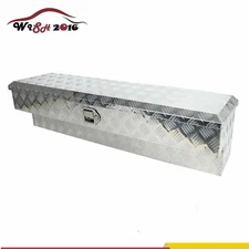 48 Inch Side Mount Tool Box Aluminum Silver Pickup Truck Bed Storage Heavy Duty