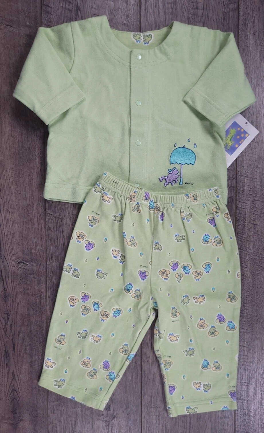 Baby Boy Clothes New Vintage Carter's 3-6 Month 2pc Emu Namae Frog 2pc Outfit