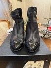 100%Auth Chanel Lambskin Stretch Ankle Booots Booties Sz 9.5  — photo 7