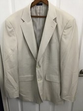 Stafford Essentials Men's Beige 2 Button Blazer Sports Coat 40R