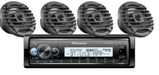 Pioneer MVH-MS512BS Marine Receiver  2 Pair of 6.5" Marine 2 Way Speakers