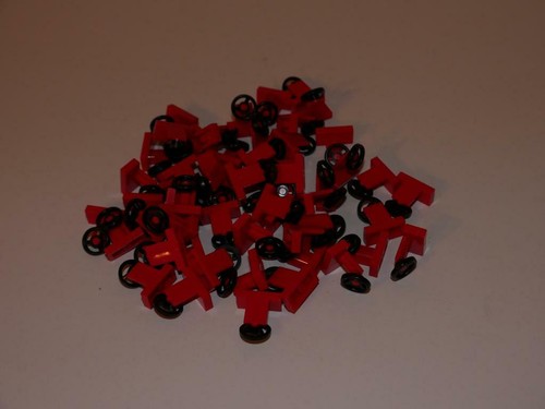 Lego 53 Stück Konsole mit Lenkrad Steuerrad Auto rot 3829c01