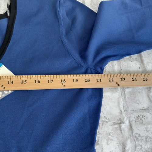 Anne Klein Dress XL Knit Blue Black Stripes Career Business Classy Interview NEW - Picture 10 of 10