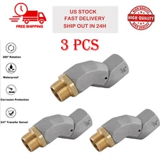 3PCS Car Fuel Swivel 3/4 Inch NPT Fuel Transfer Hose Swivel 360 Rotate Connector