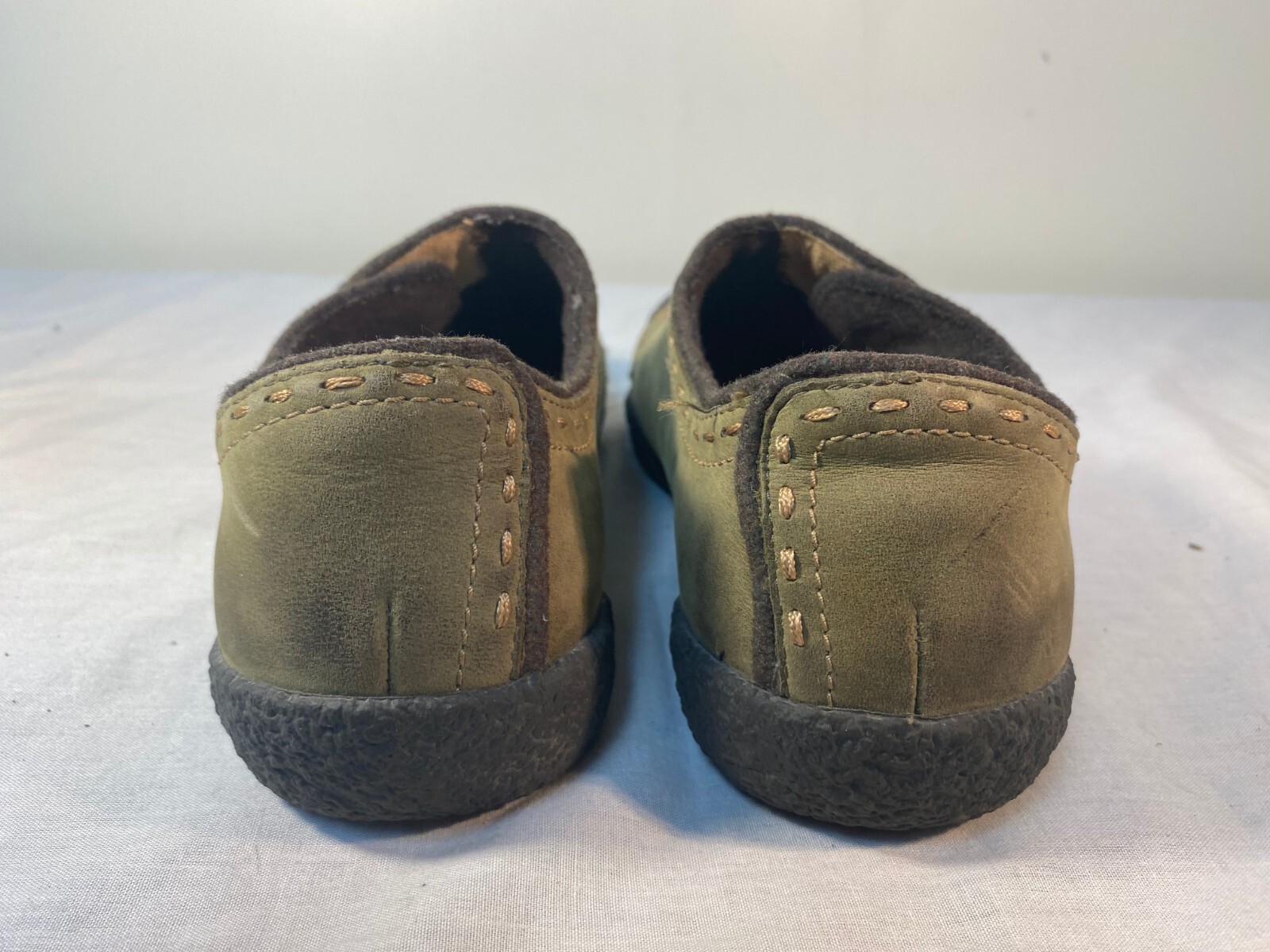 Scarpe mocassini Keen Chamonix slip on donna pelle verde comode US 8 5