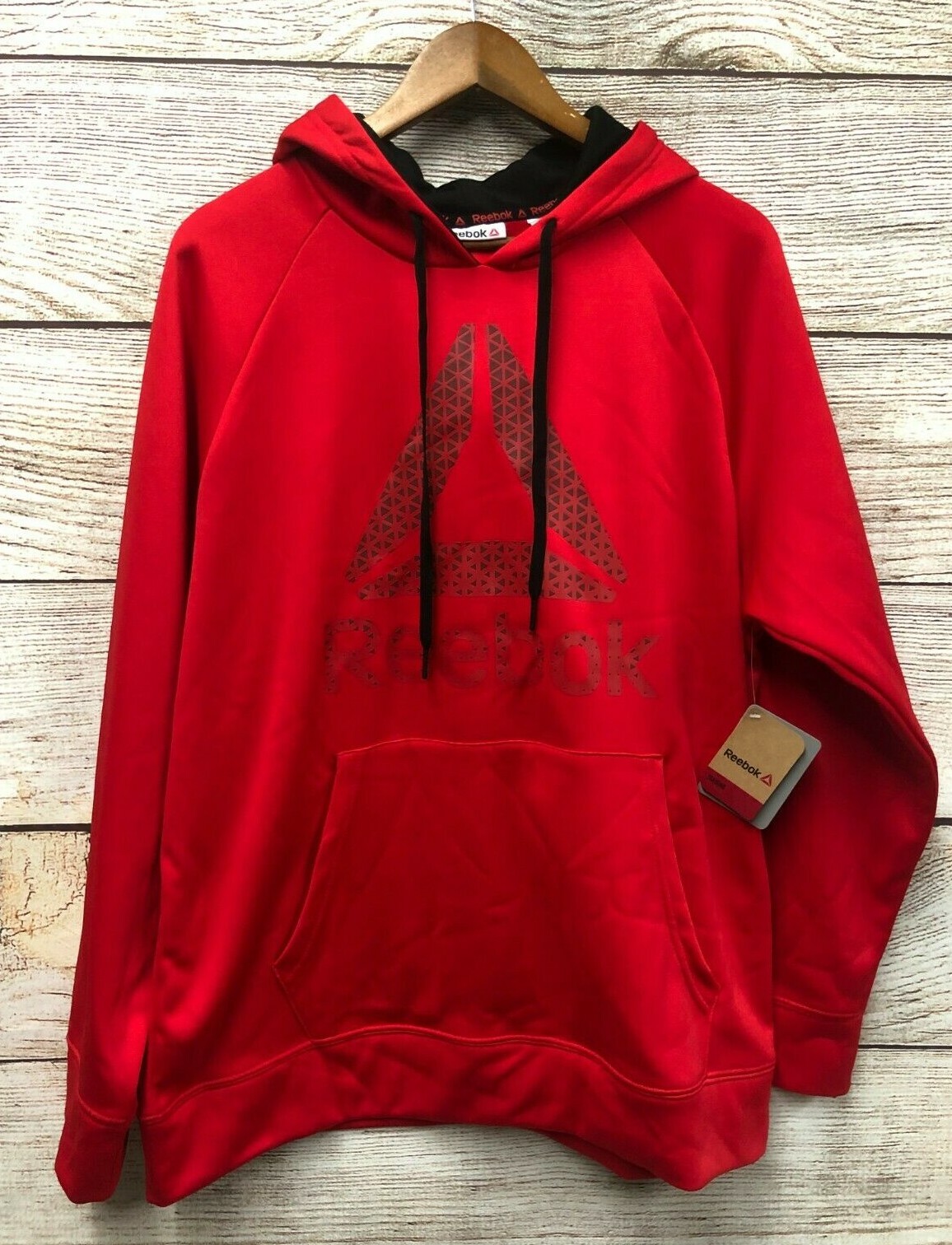 Reebok Hoodie Sweatshirt Mens Large Plunge Delta Trail Hoodie 2.0 Racing Red New