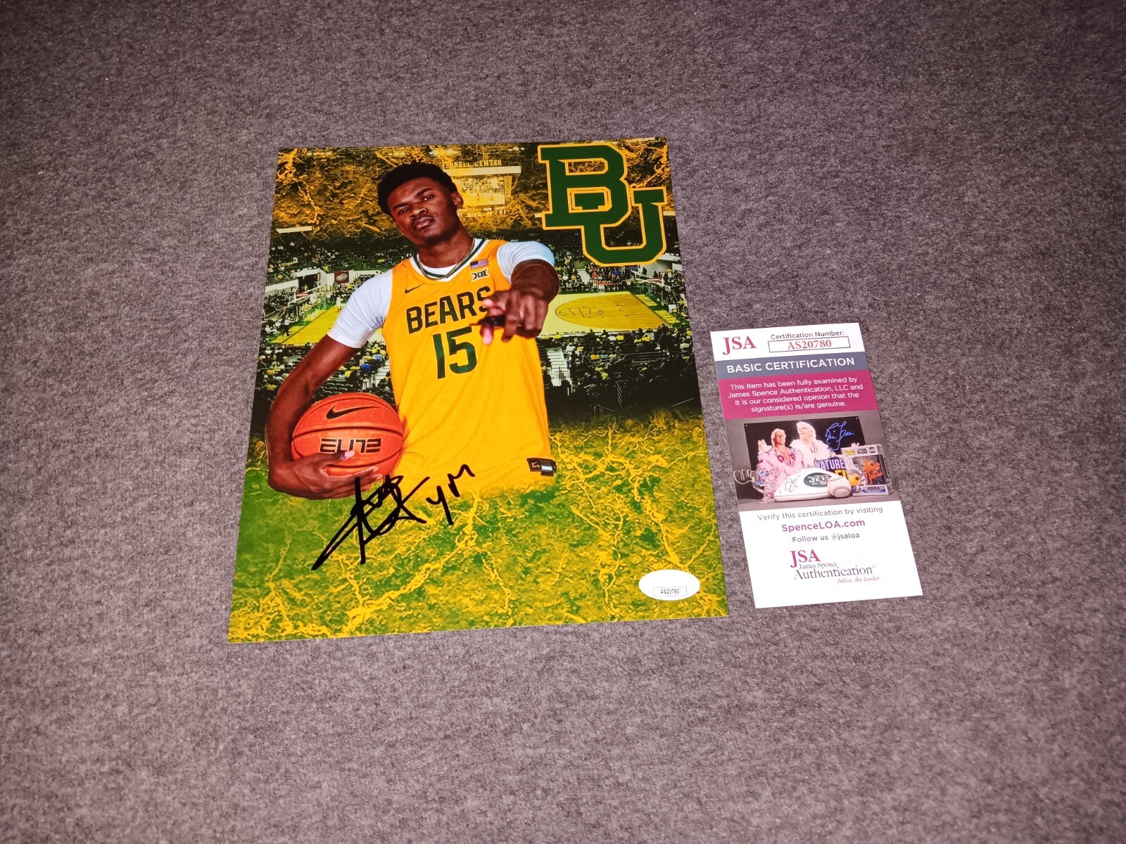 yves missi Autographed Signed Baylor Bears 8x10 Jsa Custom Edit 