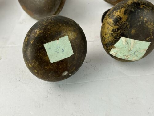 Antique Lot Door Hardware 13 Door Knobs Wood Brass Metal Glass Spindle knob - Picture 2 of 20