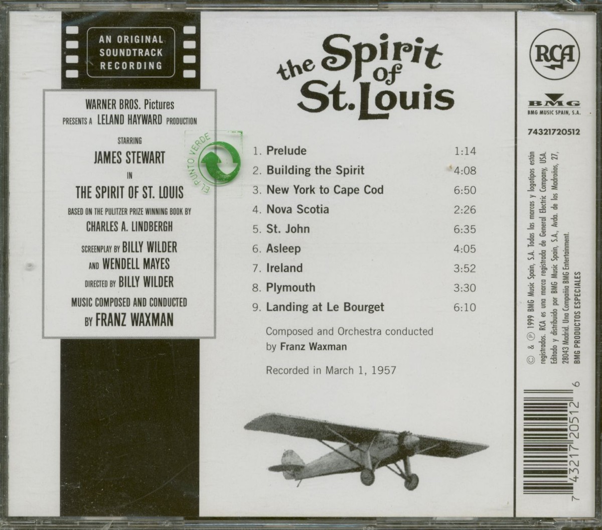 Spirit Of St. Louis by Franz Waxman (Composer/Conductor) (CD, RCA