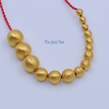 18k Yellow Gold 2/2.5/3/4/5mm Matte Finish Handmade Thick Round Spacer Bead 10 