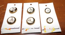 JHB International Carded Sewing Buttons Italy 3/4" to 7/8" Lot of 6