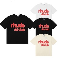 NEW RHUDE Men Women High Quality Leisure Cotton Short Sleeve POLO T-Shirt M-2XL