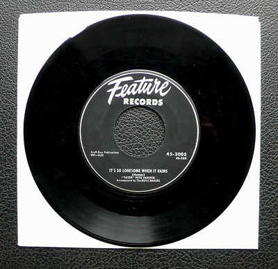 7'' ''Tater'' Pete Hunter - It's So Lonesome when It Rains - US Feature