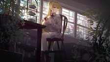 Anime girls pixiv blonde bowls long hair women indoors Playmat Game Mat Desk