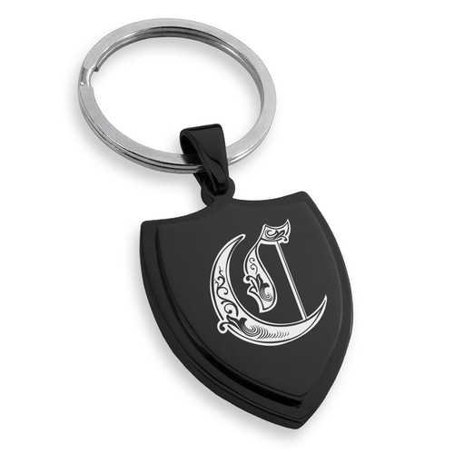 Collar o llavero con etiqueta de perro con letras reales con monograma escudo escudo de acero inoxidable - Imagen 18 de 157