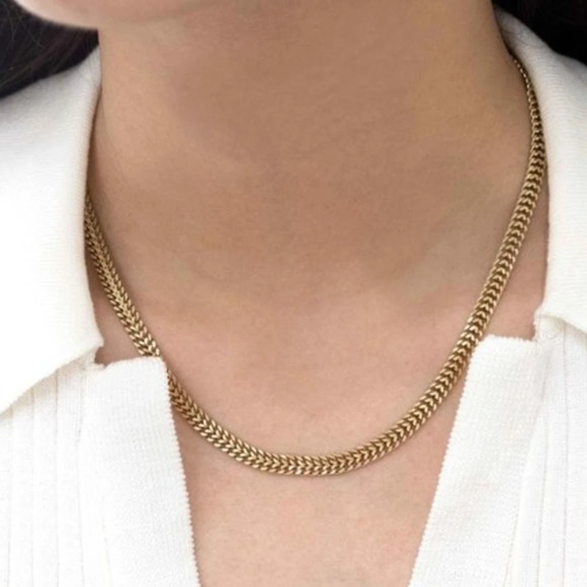 Plain gold 2024 chain necklace