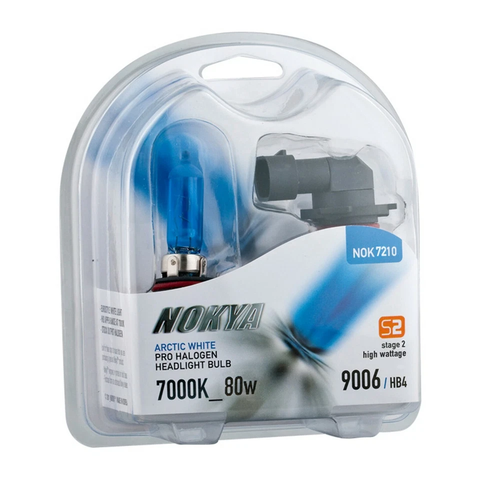Nokya 7000K Blanco 9006 HB4 Nok7210 80W Dos Bombillas Cabeza Luz Repuesto Halógena Foto 2 de 4