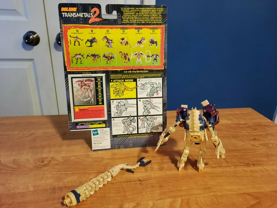 Hasbro Transformers Beast Wars Transmetals Dinobot Completo 1998 con respaldo Foto 2 de 2