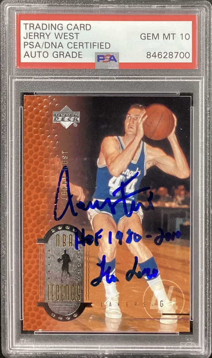 Jerry West Signed 2000 Upper Deck #32 Card HOF The Logo Insc PSA
