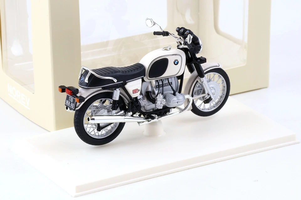 1:18 Norev BMW R90/6 Motorrad Bike 1974 white - Bild 2 von 3
