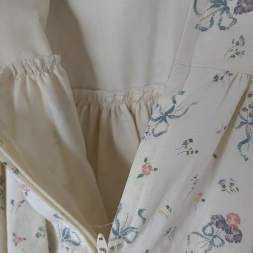 Vintage 90s Daisy Kingdom Dress Girls Size 8 Modest Floral Ribbons Puff Sleeves - Picture 8 of 9