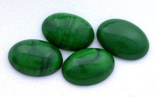 FOUR 14x10 14mm x 10mm Oval Resinated Malachite Cabochon Cab Gem Stone Gemstone