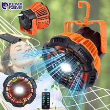 Portable Camping Tent Fan LED Light 7800mAh USB Rechargeable Outdoor Camp Lamp