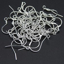 100 Pcs / 50 Pairs 925 Sterling Silver Earring Hooks Hook Ear Wires with 100 Pcs