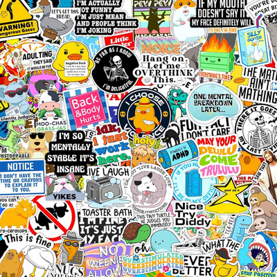 300 Pcs Funny Gift Stickers for Adults (Dirty) Meme Water Bottles Prank Pack Wat