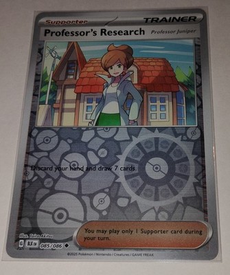 085/086 Professor's Research Juniper Reverse Holo Pokemon Card TCG