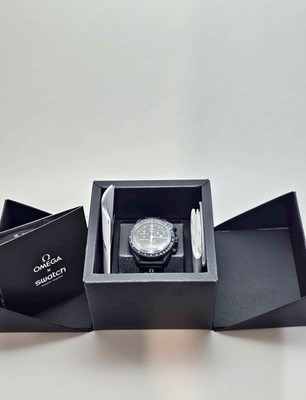 OMEGA x Swatch Snoopy Bioceramic Moonswatch Watch Mission To The Moonphase Black
